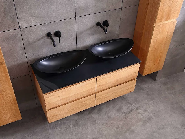 Mawialux eikenhout badkamermeubel 120cm (eiken natural) met (hangkast) - afbeelding 35 van  49