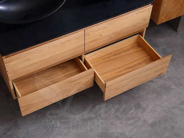 Mawialux eikenhout badkamermeubel 120cm (eiken natural) met (hangkast) - afbeelding 36 van  49