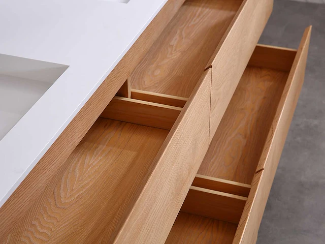 Mawialux eikenhout badkamermeubel 160cm (eiken natural) met (hangkast) - afbeelding 7 van  30