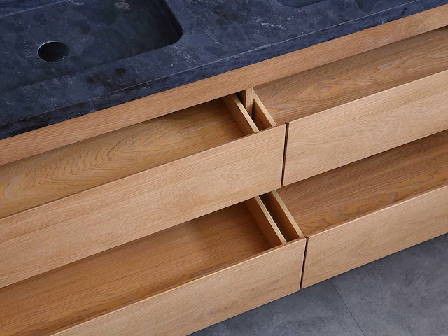 Mawialux eikenhout badkamermeubel 160cm (eiken natural) met (hangkast) - afbeelding 13 van  30