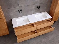 Mawialux eikenhout badkamermeubel 160cm (eiken natural) met (hangkast) - afbeelding 1 van  5