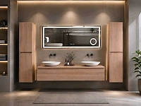 Mawialux eikenhout badmeubelset 150 of 180cm (eiken white wash) - afbeelding 10 van  15