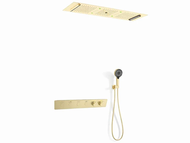 Mawialux exclusieve inbouw regendouche met 5 functies en bluetooth - geborsteld goud - afbeelding 1 van  5