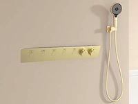 Mawialux exclusieve inbouw regendouche met 5 functies en bluetooth - geborsteld goud - afbeelding 3 van  5