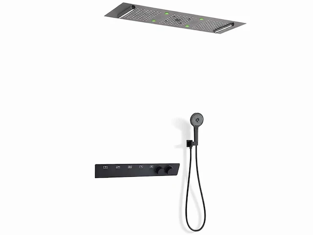 Mawialux exclusieve inbouw regendouche met 5 functies en bluetooth - mat zwart - afbeelding 1 van  5