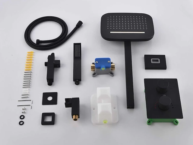 Mawialux inbouw regendouche met smart thermostaatkraan - mat zwart - afbeelding 2 van  11