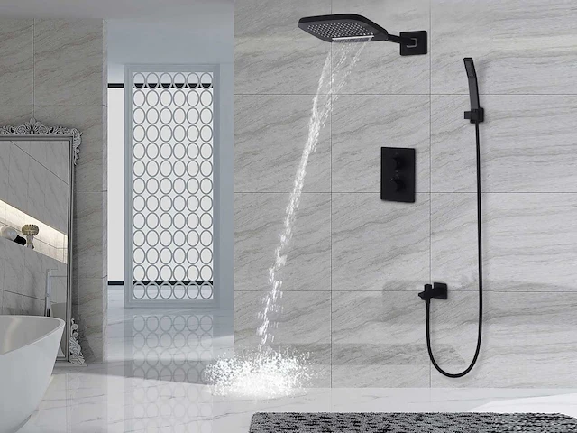 Mawialux inbouw regendouche met smart thermostaatkraan - mat zwart - afbeelding 7 van  11