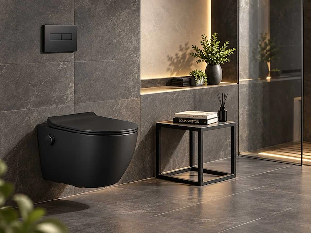 Mawialux inbouw wandcloset met bidet - mat zwart - afbeelding 2 van  4