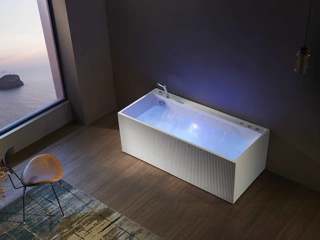 Mawialux opbouw design massagebad - waterval - mat wit - afbeelding 2 van  9