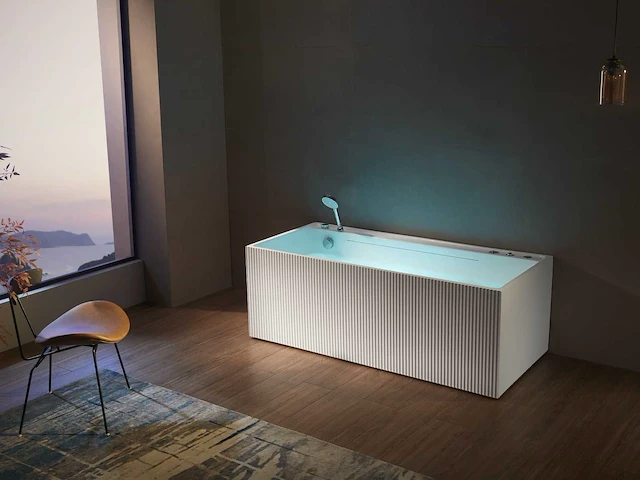 Mawialux opbouw design massagebad - waterval - mat wit - afbeelding 3 van  9