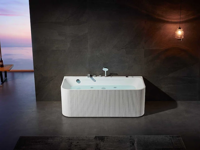 Mawialux opbouw design massagebad - waterval - mat wit - afbeelding 2 van  8