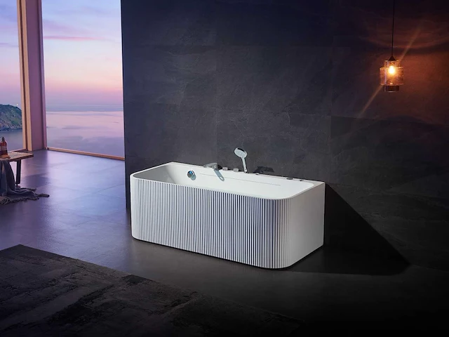 Mawialux opbouw design massagebad - waterval - mat wit - afbeelding 3 van  8