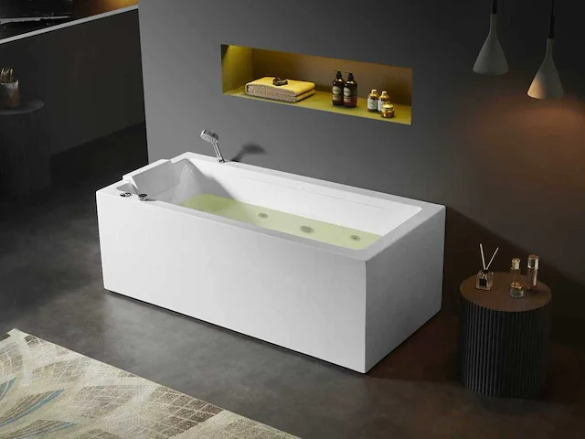 Mawialux opbouw design massagebad - waterval - mat wit - afbeelding 1 van  7