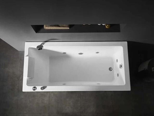 Mawialux opbouw design massagebad - waterval - mat wit - afbeelding 2 van  7
