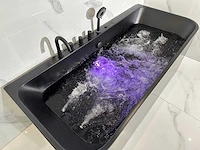 Mawialux opbouw design massagebad met bluetooth - mat zwart - afbeelding 2 van  13
