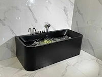 Mawialux opbouw design massagebad met bluetooth - mat zwart - afbeelding 4 van  13