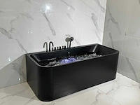 Mawialux opbouw design massagebad met bluetooth - mat zwart - afbeelding 8 van  13