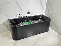 Mawialux opbouw design massagebad met bluetooth - mat zwart - afbeelding 9 van  13