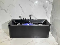 Mawialux opbouw design massagebad met bluetooth - mat zwart - afbeelding 13 van  13