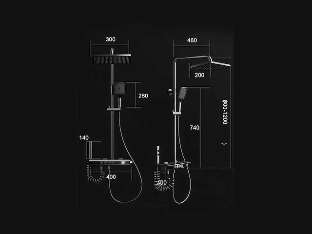 Mawialux opbouw regendoucheset - digitaal display - wit - afbeelding 8 van  9