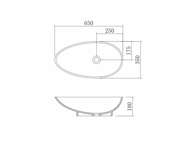 Mawialux opzet waskom - solid surface - mat wit - afbeelding 1 van  3