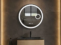 Mawialux ronde led spiegel met mat zwarte rand (keuze uit 80 of 100cm diameter)