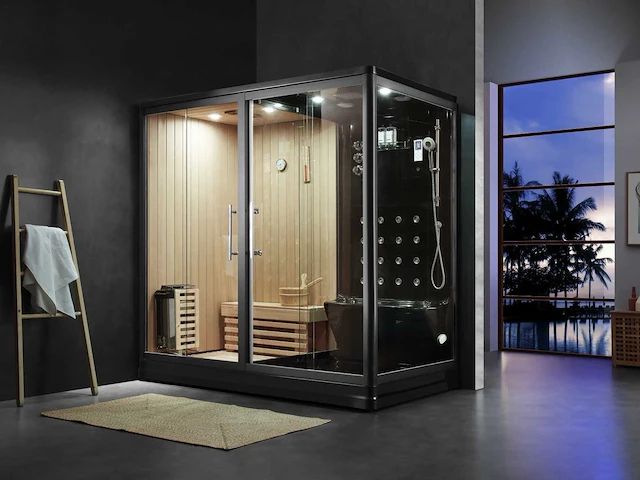 Mawialux sauna met stoomcabine wellness huis - zwart - afbeelding 1 van  3