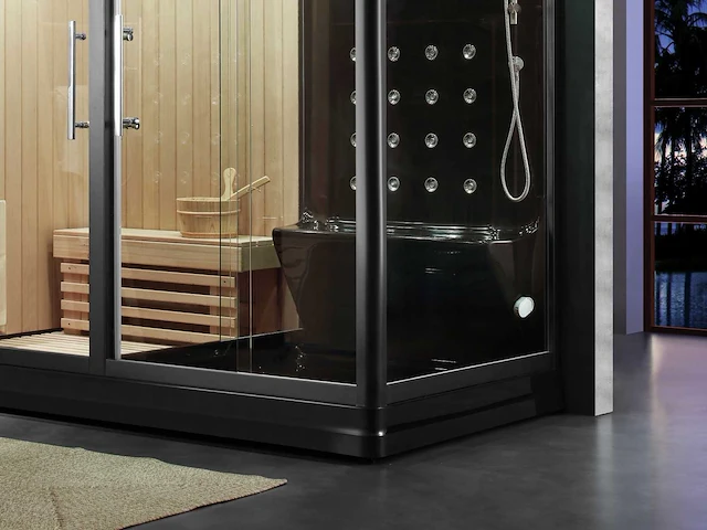 Mawialux sauna met stoomcabine wellness huis - zwart - afbeelding 3 van  3