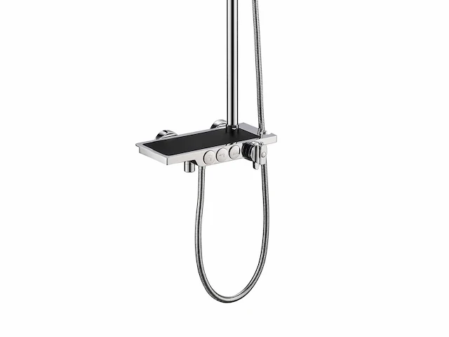 Mawialux thermostatisch opbouw regendoucheset - chroom met mat zwart - afbeelding 3 van  12