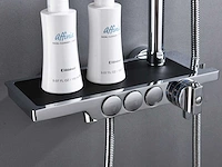 Mawialux thermostatisch opbouw regendoucheset - chroom met mat zwart - afbeelding 6 van  12