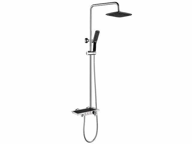 Mawialux thermostatisch opbouw regendoucheset - chroom met mat zwart - afbeelding 2 van  12