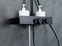 Mawialux thermostatisch opbouw regendoucheset - digitaal display - mat zwart - afbeelding 2 van  6