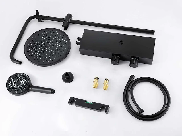 Mawialux thermostatisch opbouw regendoucheset - digitaal display - mat zwart - afbeelding 3 van  6
