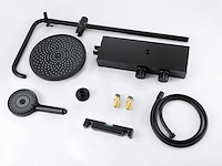 Mawialux thermostatisch opbouw regendoucheset - digitaal display - mat zwart - afbeelding 3 van  6