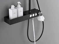Mawialux thermostatisch opbouw regendoucheset - mat zwart met chroom bediening - afbeelding 5 van  10