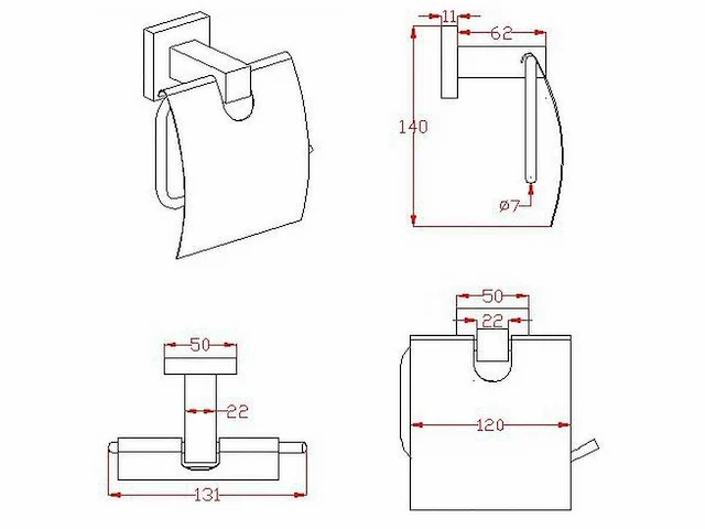 Mawialux toilet accessoire set geborsteld goud - afbeelding 2 van  5