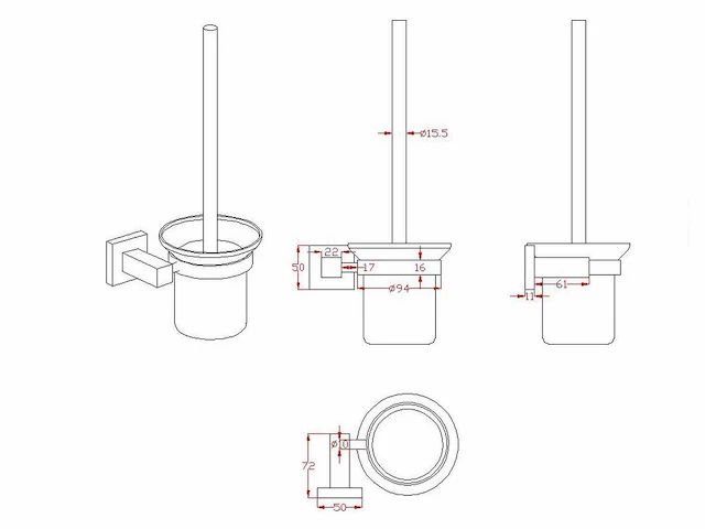 Mawialux toilet accessoire set geborsteld goud - afbeelding 4 van  5