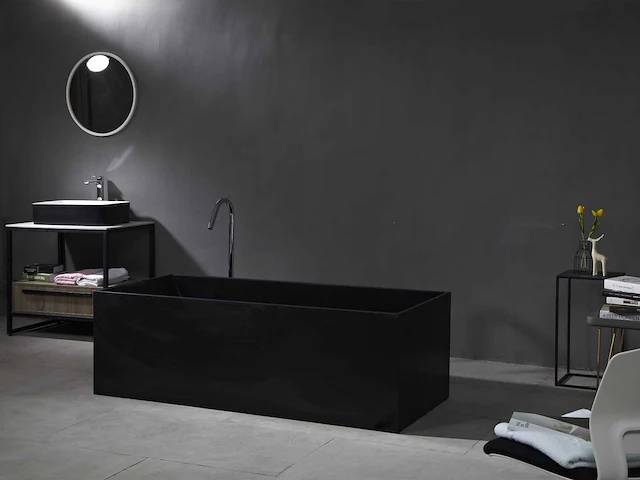 Mawialux vrijstaand design bad - solid surface - keuze uit 2 kleuren - afbeelding 9 van  11