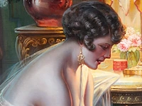 Max carlier (1872-1938), 'effet de lumière', oil on canvas 110 x 72 cm. (43.31 x 28.35 in.), frame: 132 x 95 cm. (51.96 x 37.39 in.) - afbeelding 6 van  8