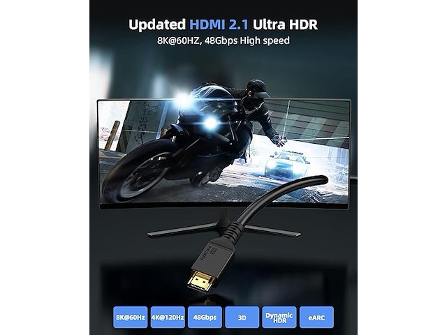 Maxonar 8k hdmi 2.1-kabel (7m) - afbeelding 3 van  3