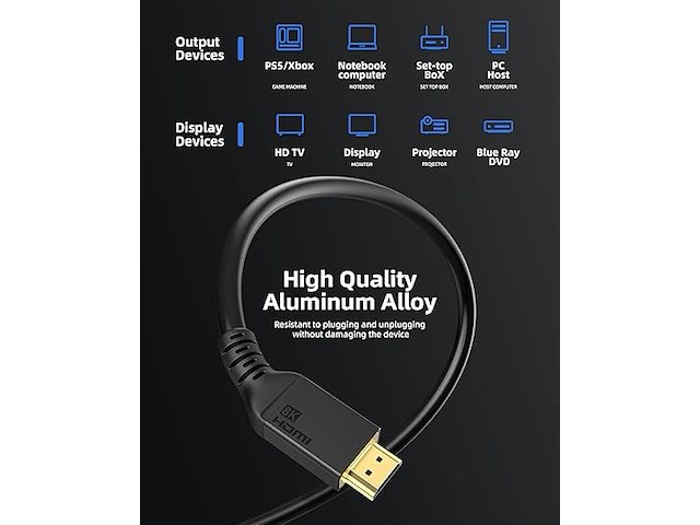 Maxonar 8k hdmi 2.1-kabel (7m) - afbeelding 2 van  3