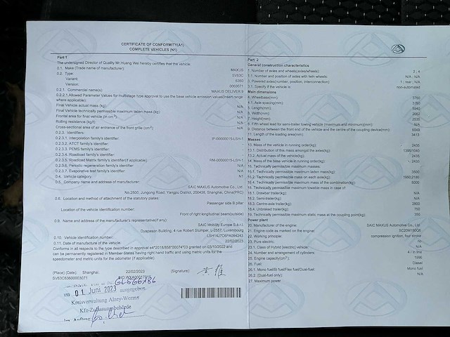 Maxus deliver 9 saic bedrijfswagen - afbeelding 1 van  1