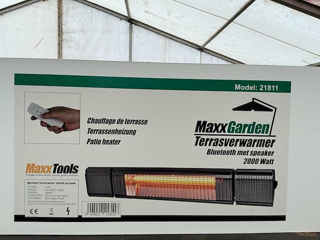 Maxx garden 21811 terrasverwarming met afstandsbediening en bluetooth speaker - afbeelding 1 van  2