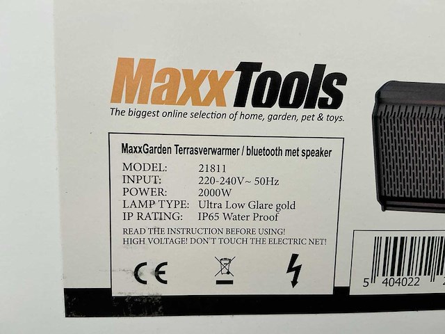 Maxx garden 21811 terrasverwarming met afstandsbediening en bluetooth speaker - afbeelding 2 van  2