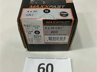 Maxxfast torx houtschroef inox 4 x 30 cst 200 stuks - afbeelding 2 van  3