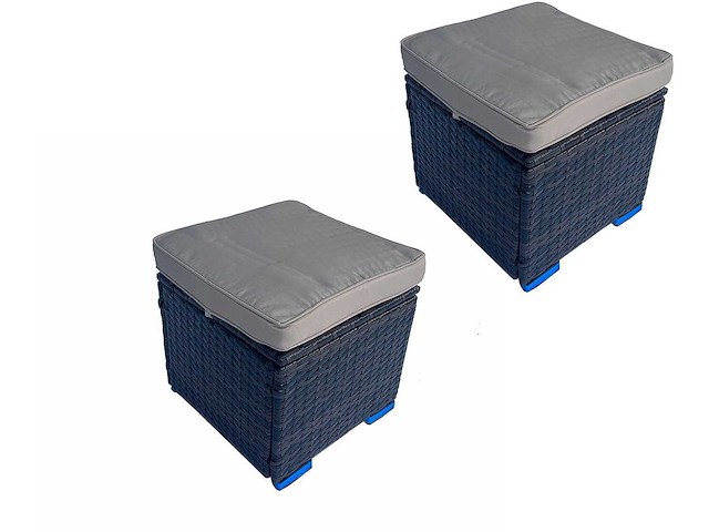 Maxxgarden - voetbank poef - tuinbank 40x40cm bruin 2stuks - afbeelding 1 van  3