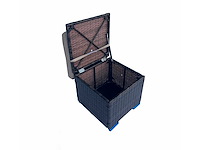 Maxxgarden - voetbank poef - tuinbank 40x40cm bruin 2stuks - afbeelding 2 van  3