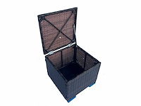 Maxxgarden - voetbank poef - tuinbank 40x40cm bruin 2stuks - afbeelding 3 van  3