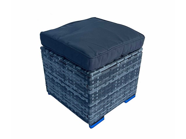 Maxxgarden - voetbank poef - tuinbank 40x40cm grijs 2stuks - afbeelding 2 van  4
