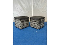 Maxxgarden - voetbank poef - tuinbank 40x40cm grijs 2stuks - afbeelding 1 van  4